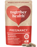 Together health pregnancy wholefood multivitamin in rotem und beige pouch für schwangerschaft gesundheitsentwicklung