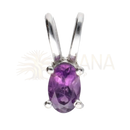 Ein amethyst-anhänger oval mini aus 925er sterlingsilber mit ovalem amethyststein im minimalistischen design von vives de la cortada s.l bei mana shop