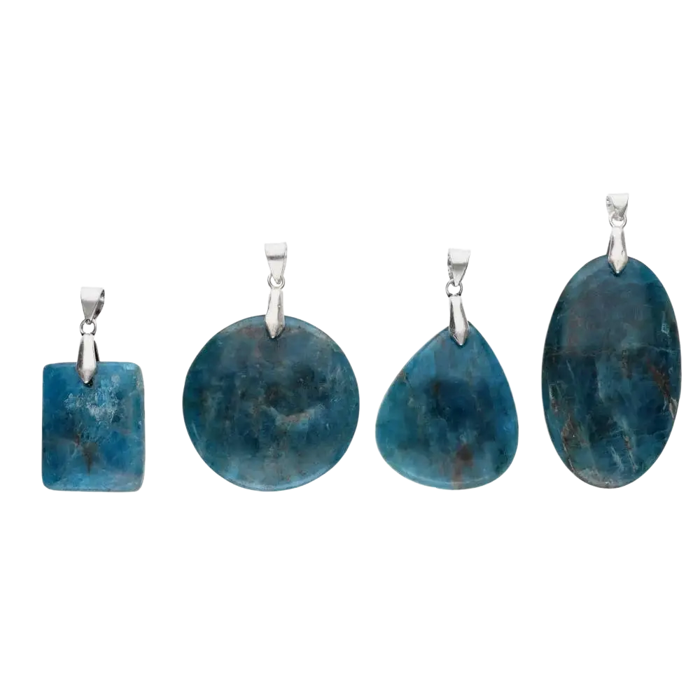 Vives de la Cortada S.L Apatit Cabochon Anhänger aus Schmuck mit blauem Stein, detailreiche Silhouette und elegantes Design.