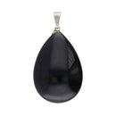 Handgefertigter Obsidian-Tropfenanhänger aus Mexiko, spiritueller Schmuck, dunkler Obsidian mit natürlicher Maserung