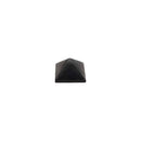 Polierte Schungit-Pyramide von Vives de la Cortada S.L, Dekorationsstück, 3x3cm, glänzende schwarze Kristallform auf weißem Hintergrund.