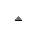 Polierte Schungit-Pyramide von Vives de la Cortada S.L, Dekorationsobjekt, 3x3 cm, glänzende schwarze Kristallform auf weißem Hintergrund.