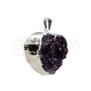 Silber plattierung herzanhänger mit natürlicher amethyst druse in tiefviolett von vives de la cortada sl