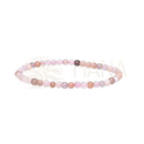 Delikates mondstein-armband von vives de la cortada mit runden perlen in rosa und pfirsich und einem dunklen akzent das mana shop image to zoom bietet