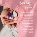 Jade Yoni Eier Pack aus grünem Jade, als Nahrungsergänzung, mit zwei glatten Eiern für Wellness und Körperpflege.