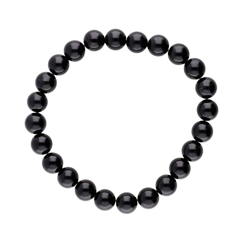 Vives de la Cortada S.L Obsidianarmband aus 8 mm schwarzen Steinen, stilvoller Schmuck für elegante Handgelenke