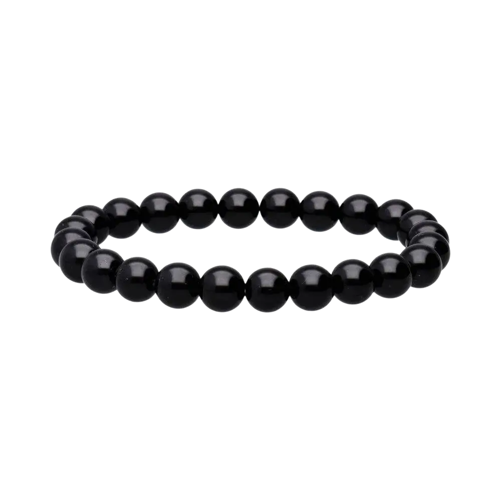 Vives de la Cortada S.L Obsidianarmband 8 mm aus Schmuck mit schwarzen Obsidianperlen, elegantes Armband für Damen und Herren