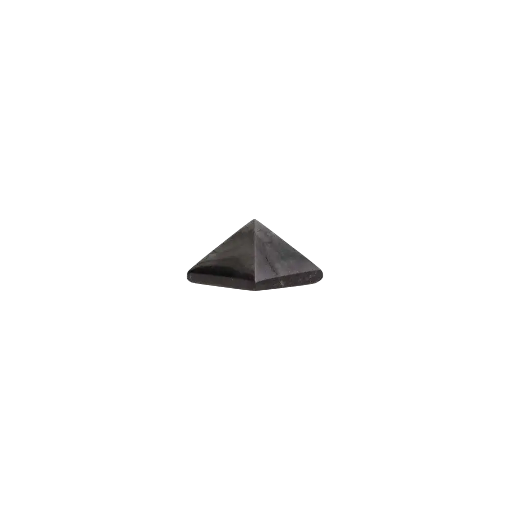 Polierte Schungit-Pyramide von Vives de la Cortada S.L, dekorative 3x3cm Schungit-Dekoration aus Naturstein