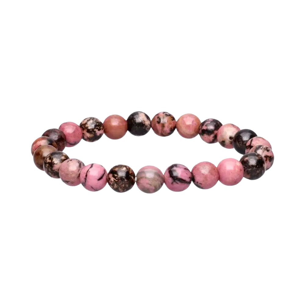 Vives de la Cortada S.L Rhodonit-Armband aus 8 mm Schmuck mit roten Rhodonit-Steinen, handgefertigt und elegant.