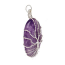 Versilberter Anhänger aus gerolltem Amethyst mit Baumleben-Motiv, eleganter Schmuck von Vives de la Cortada S.L