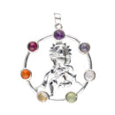 Ganesha-Körperanhänger aus Schmuck mit BP-Chakra-Mineralien, detailreiche goldfarbene Ganesha-Figur, spirituelles Accessoire