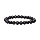 Schwarzes Turmalin Armband aus 8mm Schmuck von Vives de la Cortada S.L, mit schwarzen Perlen auf elastischem Band.