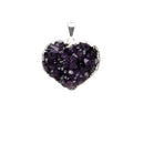 Herzanhänger aus Amethystdruse in Silberbad, Schmuck von Vives de la Cortada S.L, detailreiches Edelstein-Design