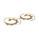 Bronzefarbene Spiralförmige Ohrringe mit Punkten von Vives de la Cortada S.L, elegantes Schmuckaccessoire, detailreiche Gestaltung