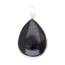 Vives de la Cortada S.L Obsidian Anhänger in tropfenförmigem Design, eleganter Schmuck, natürliche schwarze Steinform.