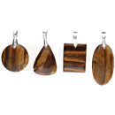 Vier tigerauge cabochon anhänger von vives de la cortada s l in rund, tropfen, rechteckig und oval mit silberösen