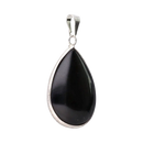 Vives de la Cortada S.L Tröpfchenförmiger Obsidian Anhänger aus Schmuckstein, feine handgefertigte Edelstein-Kette