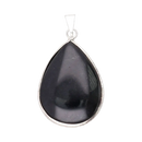 Schmuck: Tröpfchenförmiger Anhänger aus Obsidian von Vives de la Cortada S.L, detailreiche schwarze Edelstein-Design.