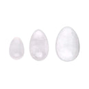 Yoniei Yoni White Quartz Eierpackung für Energie und Beckenbodentraining, sichtbar in der Verpackung mit weißen Quarz-Eiern.