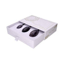 Amethyst Yoni Eierpackung mit Loch und Schnur, handgefertigter Schmuck von Vives de la Cortada SCP, aus lila Amethyst gefertigt