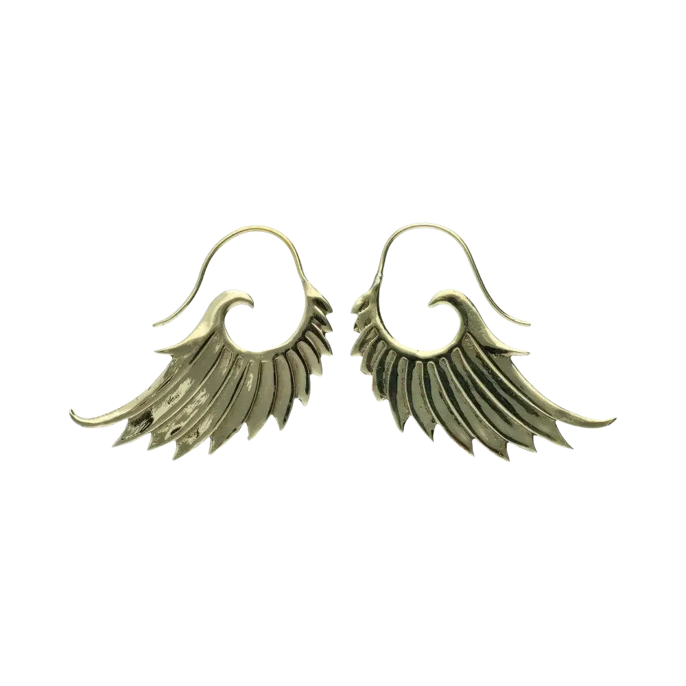 Bronzene Wings Ohrschmuck von Vives de la Cortada S.L, elegantes und hautfreundliches Design, antibakteriell, detailreiche Gestaltung
