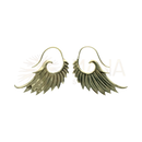 Delicate gold-toned wings bronze earrings with intricate feather patterns from cortada wings ohrschmuck collection