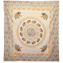 Wandteppich Ritualtuch mit Elefanten-Mandala, braun und orange, 212x193cm, handgefertigt von AW Artisan