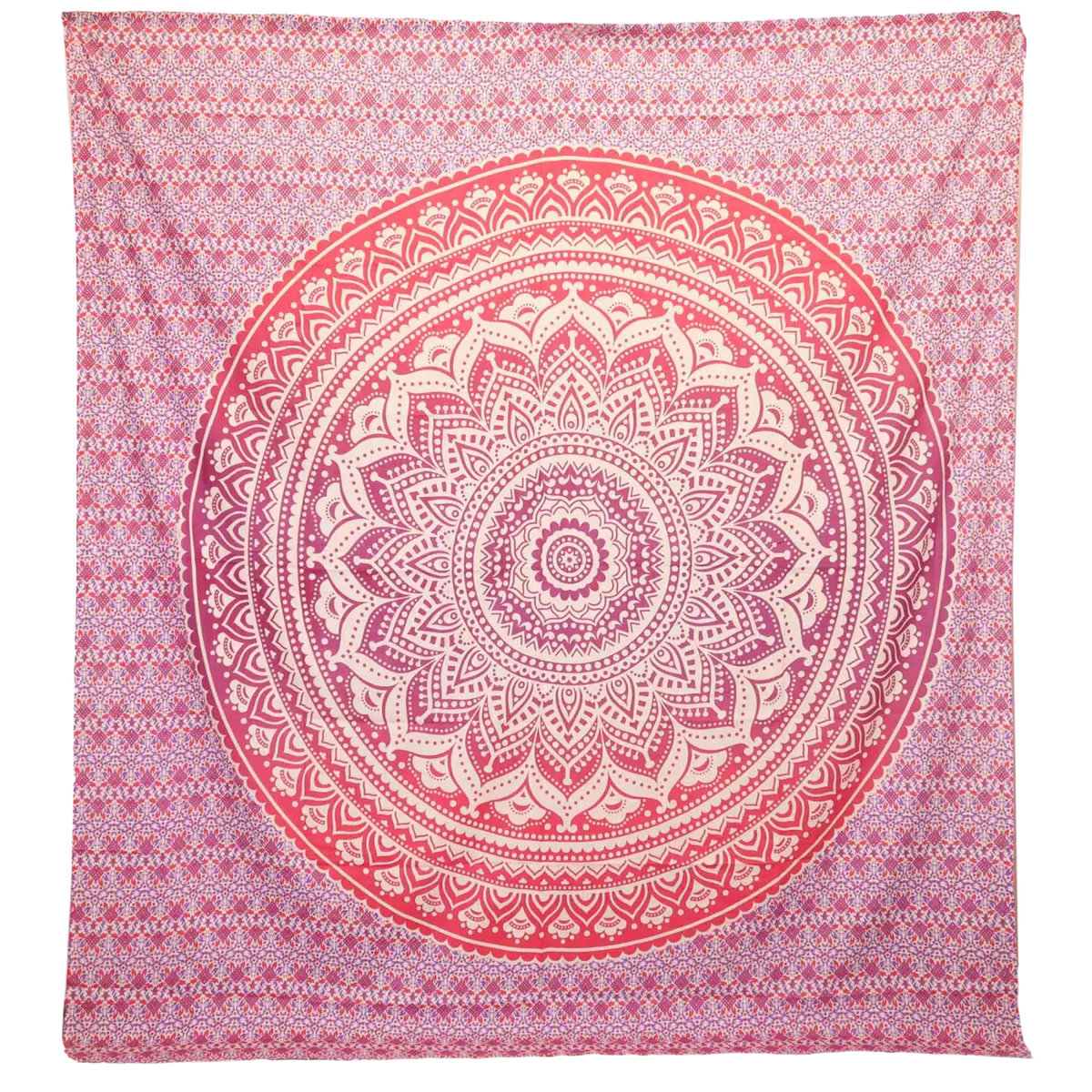 Violetter Wandteppich Ritualtuch Mandala Umrao von AW Artisan, 230 x 200 cm, dekorativer Wandbehang mit Mandala-Muster