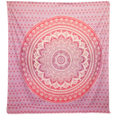 Wandbehang mandala umrao in pink und weiß mit detailreichen mustern ideal zum meditieren und meditationsräume dekorieren