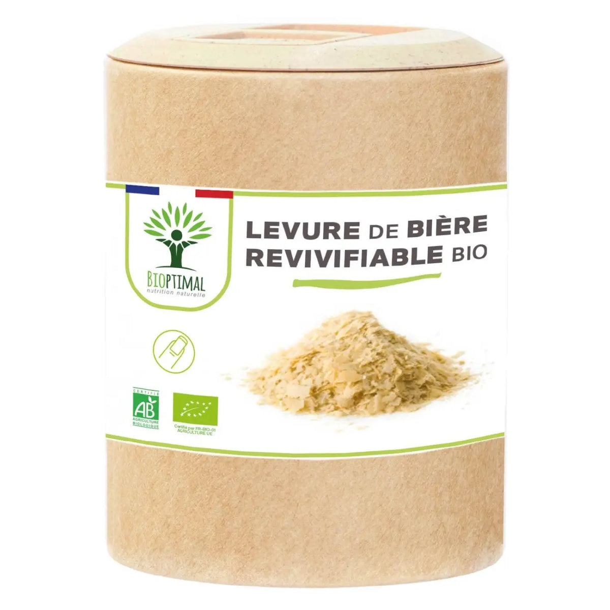 Wiederbelebbare Bio-Bierhefe Kapseln von Bioptimal, 400mg, für Haut, Haare, Nägel, Verdauung und Immunsystem, Nahrungsergänzung