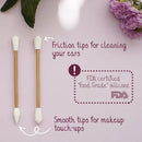 Wiederverwendbare bambus cotton swabs mit weißen silikonspitzen für make-up und nagellackpflege
