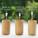 Wiederverwendbare bambus cotton swabs mit weißen silikonspitzen für nagellack und make-up präzision