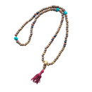 Yak & Yeti Gebetskette mit Perlen, 27 cm Länge, mit Quasten, elegantes Schmuckstück in natürlichem Design