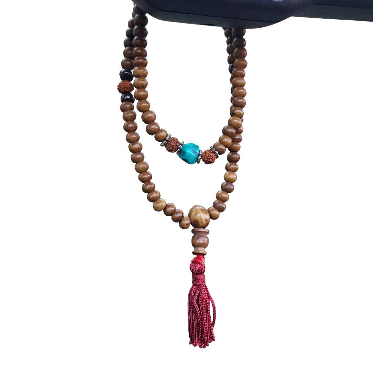 Yak & Yeti Gebetskette aus Perlen mit Quasten, handgefertigter Schmuck, lange Halskette, traditionelles Design