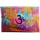 Ritualtuch mit Om-Symbol im böhmischen Boho-Stil, Yak & Yeti, 213 x 137 cm, dekoratives Wandtextil mit Mandala-Design.