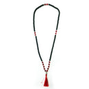 Holzperlen Halskette mit Onyx von Yak & Yeti, eleganter Schmuck mit natürlichen Holz- und Onyxperlen.