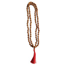 Rudraksha Mala Gebetskette aus Yak & Yeti Schmuck mit natürlichen Holzkugeln für Meditation und spirituellen Schmuck