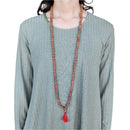 Rudraksha Mala Gebetskette aus Yak & Yeti Schmuck mit natürlichen Holzperlen für Meditation und spirituellen Zweck