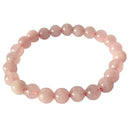 Rosenquarz Perlenarmband von Yak & Yeti, elegantes Schmuckstück mit rosafarbenen Perlen, handgefertigt und stilvoll.