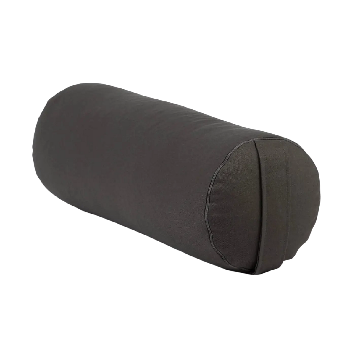 Dunkelgrauer Yoga Bolster ECO Dinkel von Bodynova, zylindrisch, ideal für Yoga-Übungen, aus nachhaltigen Dinkelspelzen gefertigt