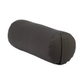 Dunkelgrauer zylindrischer yoga bolster eco dinkel mit gesteppter naht und reißverschlussverschluss