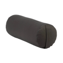 Dunkelgrauer zylindrischer yoga bolster eco dinkel mit gesteppter naht und reißverschlussverschluss