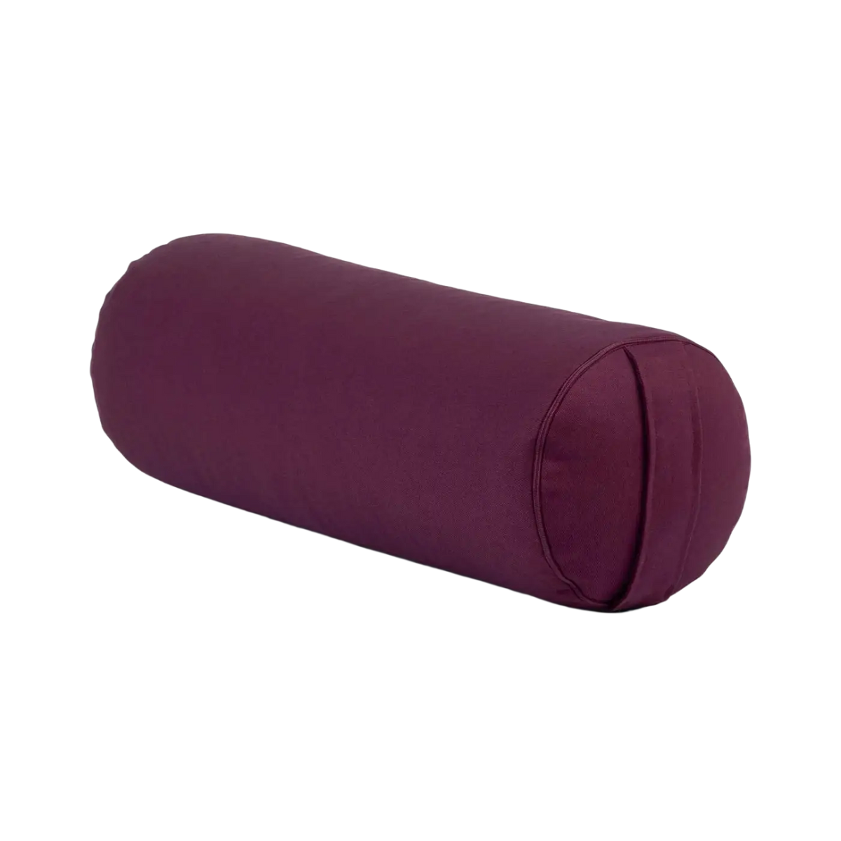 Bodynova Yoga Bolster ECO Dinkel in tiefem Aubergine, plüschiges und bequemes Yoga-Accessoire für Übungen.