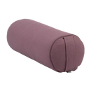 Ein mauvefarbener yoga bolster eco dinkel mit weichem stoffgriff und feiner steppung für yogapraxis