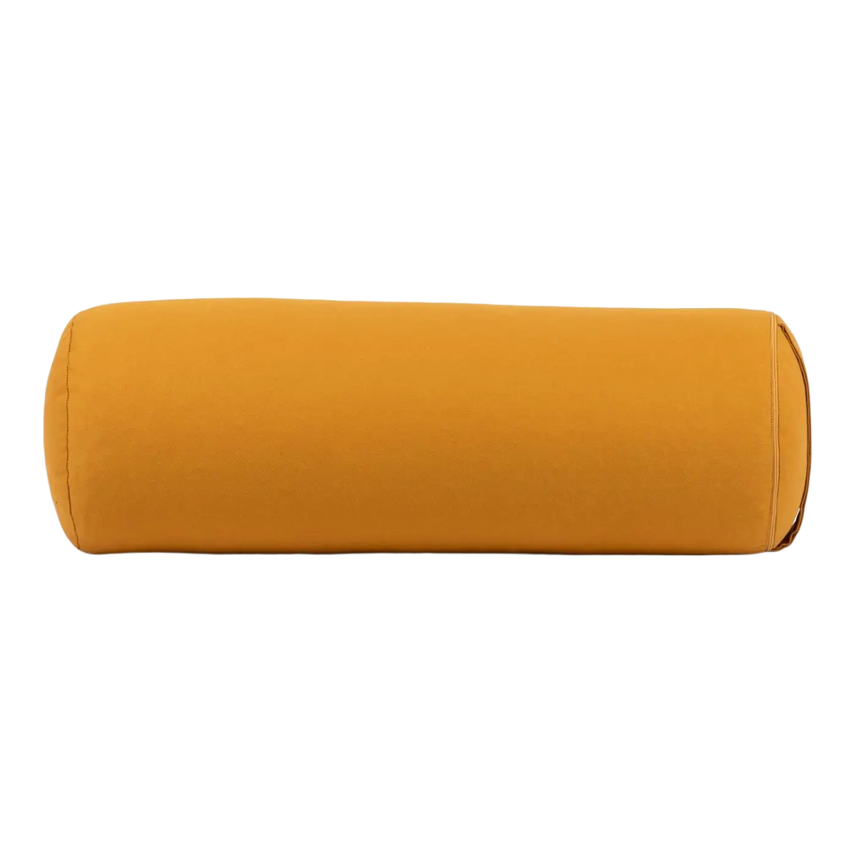 Fester, zylindrischer Yoga Bolster ECO Dinkel von Bodynova in senfgelber Farbe, ideal für Yogaübungen und Meditation.