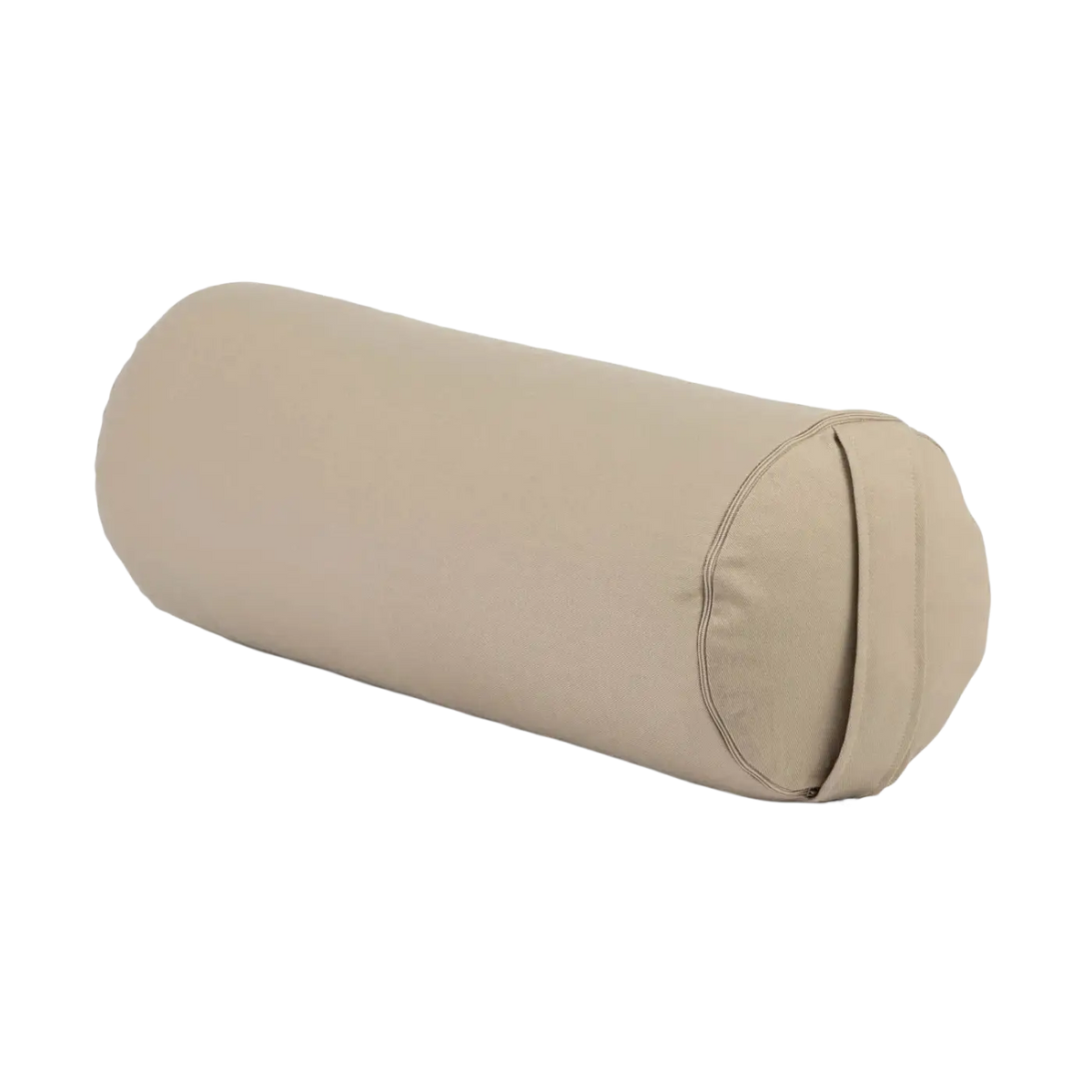 Yoga Bolster ECO Dinkel von Bodynova in hellgrau-beige, zylindrisches Kissen für Yoga-Übungen, aus nachhaltigem Material.