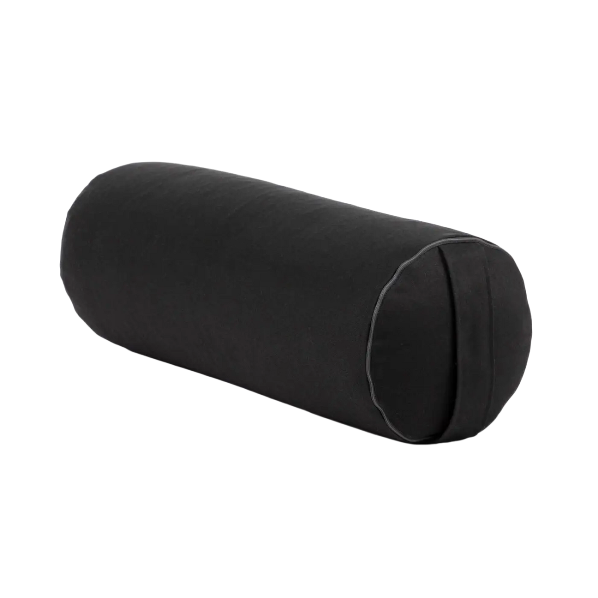 Schwarzes Yoga Bolster ECO Dinkel von Bodynova, zylindrisches Yogakissen für Meditation und Yogaübungen.