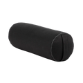 Schwarzer yoga bolster eco dinkel mit dezenten grauen nähten entlang der nahtstelle