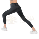 Schwarze yoga leggings schwarz 7/8 mit hoher taille aus ultra-soft yula stoff und subtiler myga eco markierung