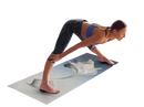 Bodynova Yoga on Art Matte Cloud Flower Yogamatte in Blau mit weißen Blumen, rutschfest und bequem für Yogaübungen
